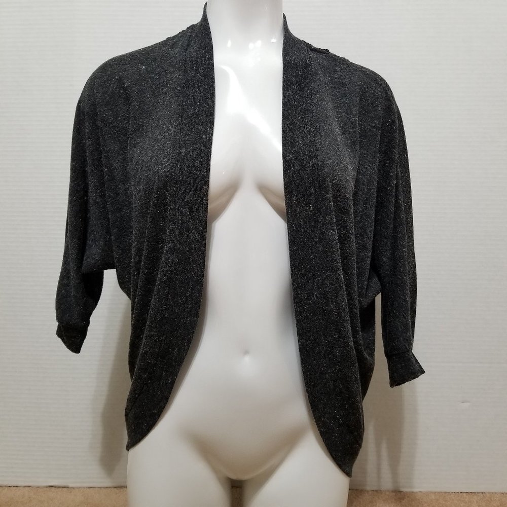 Rewind cardigan Small open front slub knit dolman crochet lace detailing boho